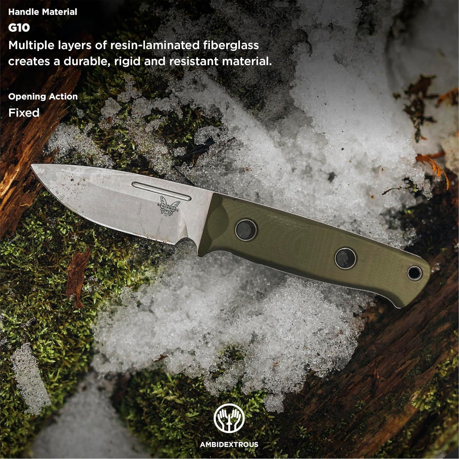 Cuchillo de Supervivencia Benchmade Mini Bushcrafter 165-1 OD Verde G10