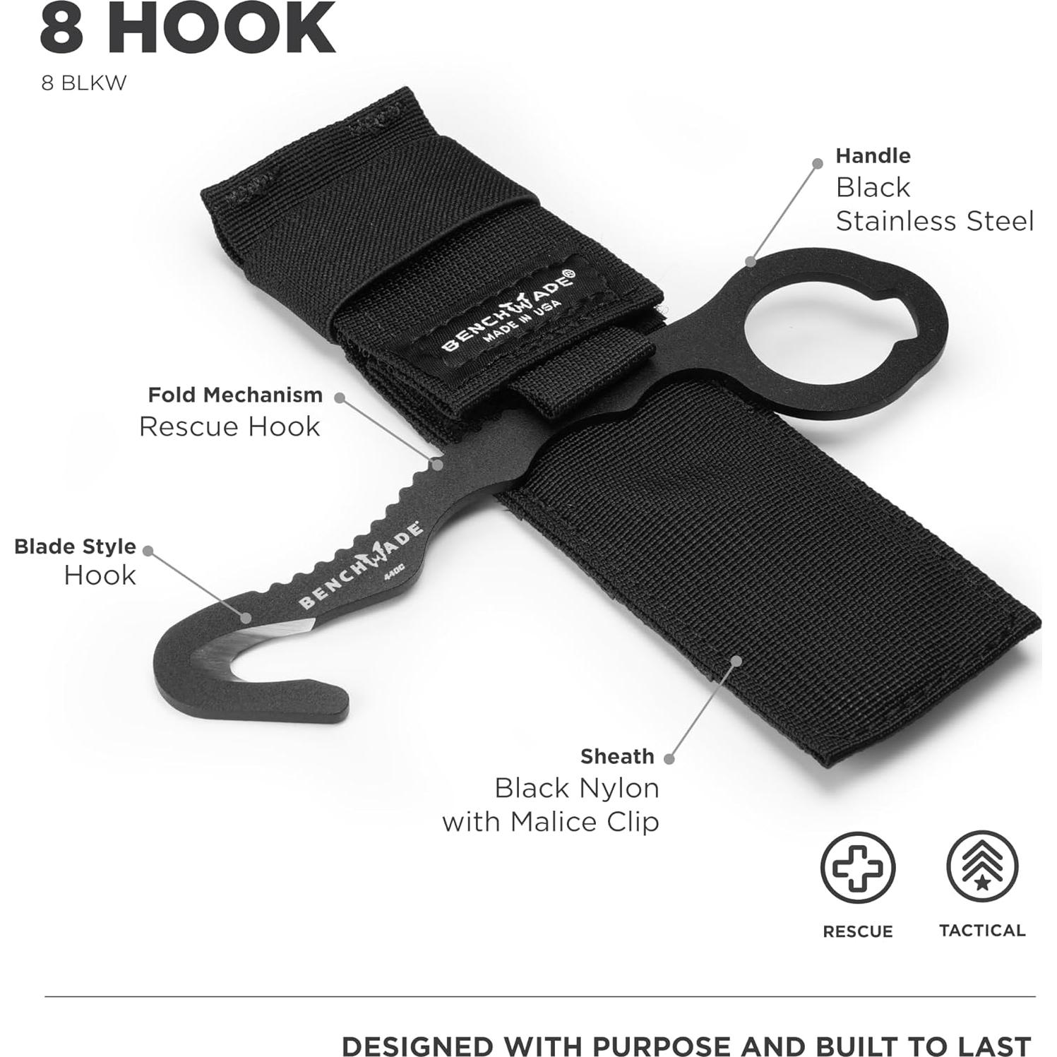 Cuchillo de Seguridad Benchmade BLKW Gancho 8 Acero Inoxidable