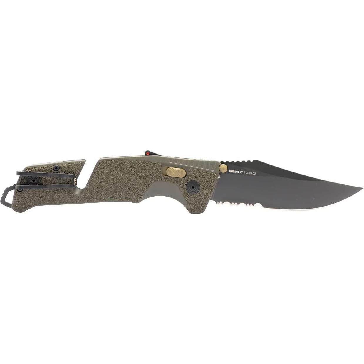 Cuchillo Plegable SOG Trident AT Verde Oliva D2 9.53 cm