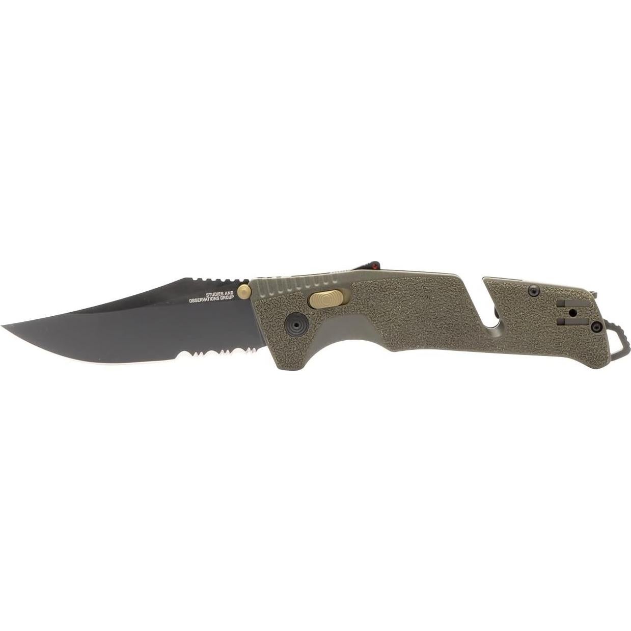 Cuchillo Plegable SOG Trident AT Verde Oliva D2 9.53 cm