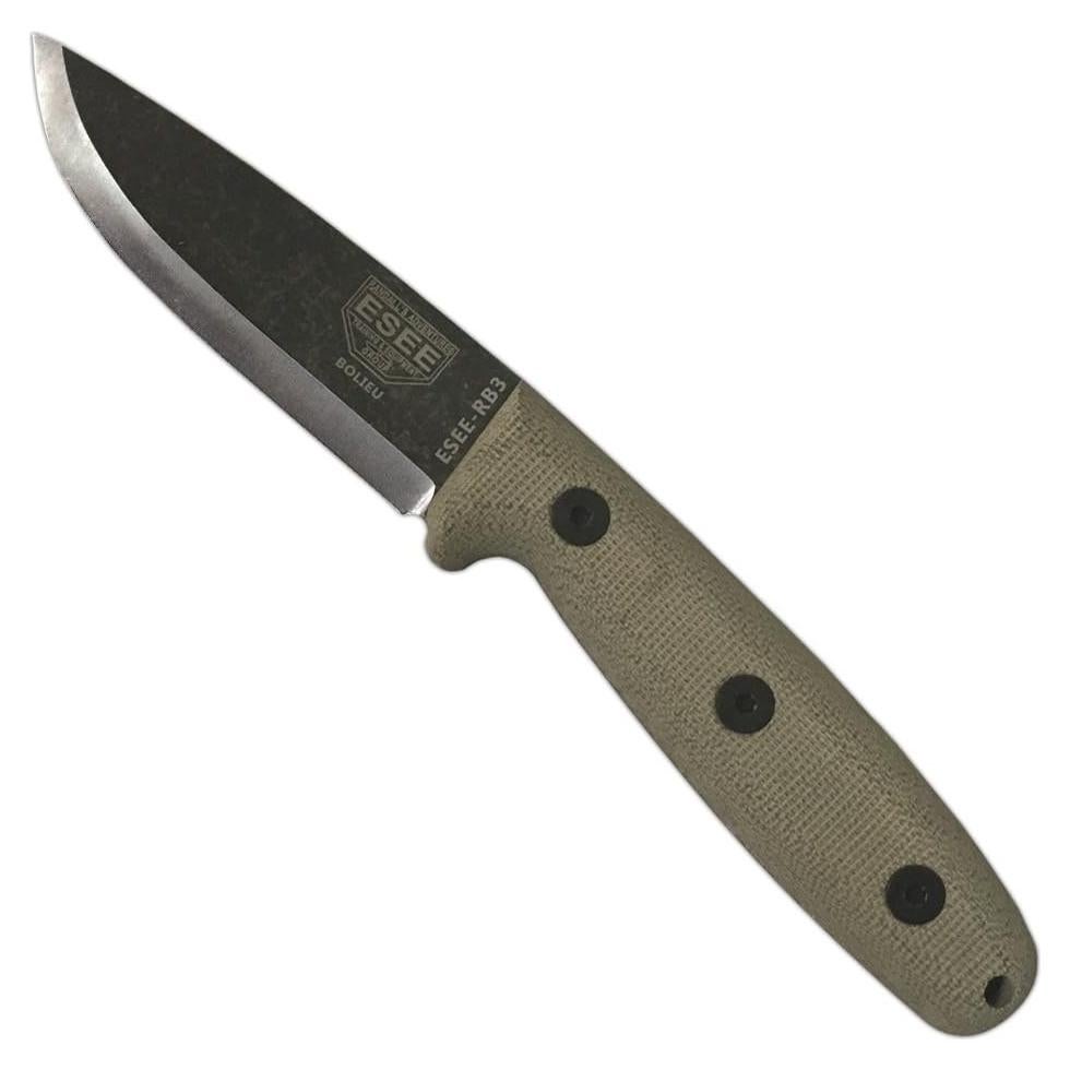 Cuchillo de Supervivencia ESEE RB3 con Funda de Cuero