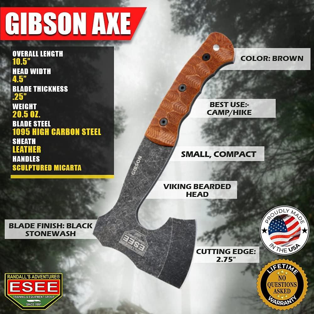 Hacha de Camping ESEE Gibson 26.67 cm - Acero al Carbono