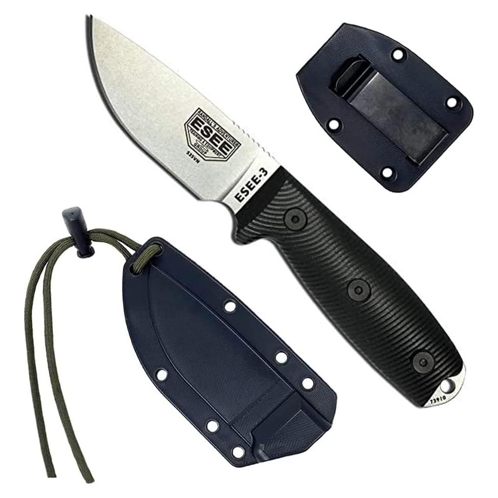 Cuchillo ESEE-3 S35VN con mango G10 y funda ambidiestra