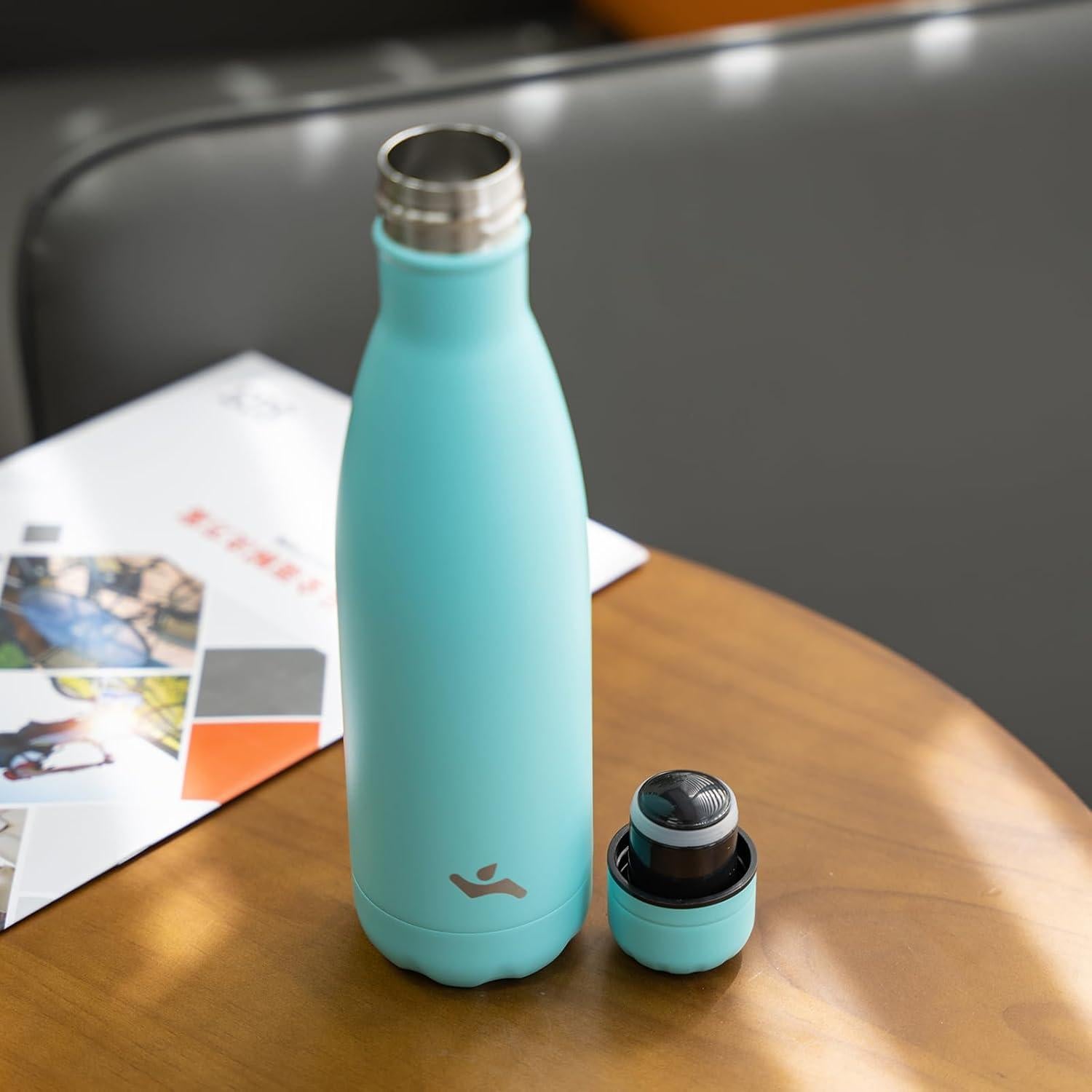 Botella de Agua Aislada Konokyo 17 oz Acero Inoxidable Turquesa