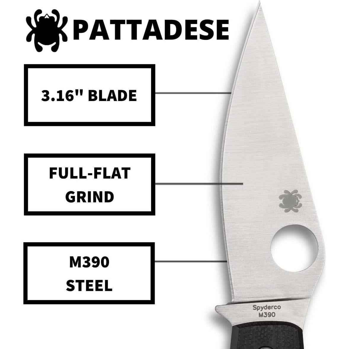 Cuchillo Plegable Spyderco Pattadese 8.03 cm Acero M390