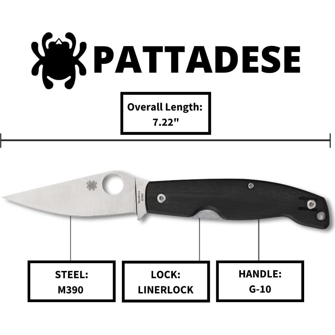 Cuchillo Plegable Spyderco Pattadese 8.03 cm Acero M390
