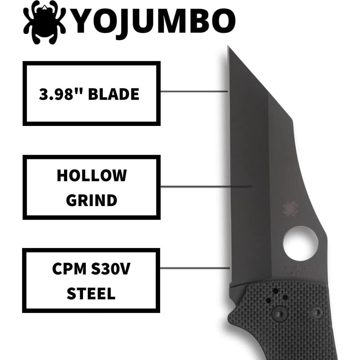 Cuchillo Spyderco YoJumbo Hoja Wharncliffe Negra 102mm