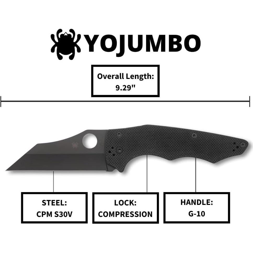 Cuchillo Spyderco YoJumbo Hoja Wharncliffe Negra 102mm