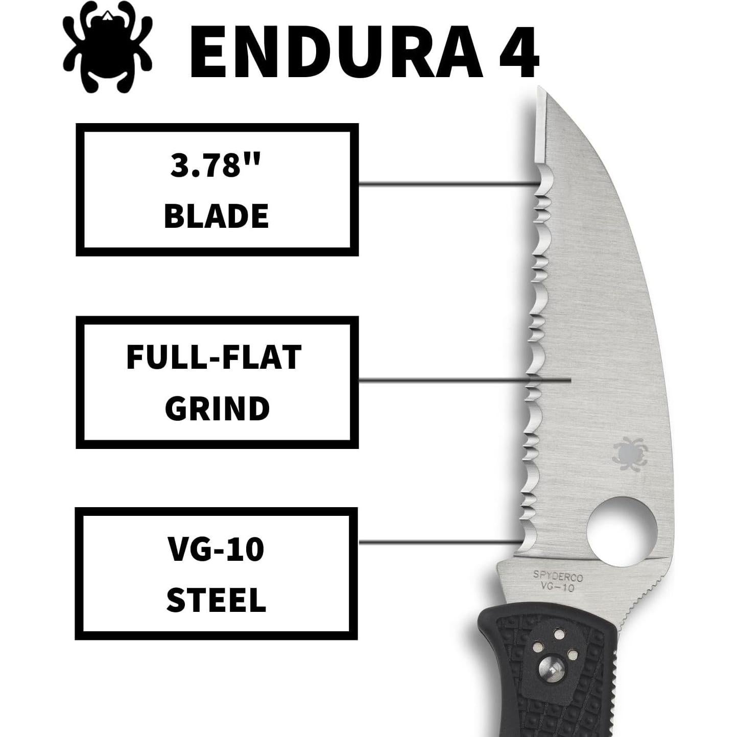 Cuchillo de bolsillo Spyderco Endura 4, hoja VG-10 9.4 cm