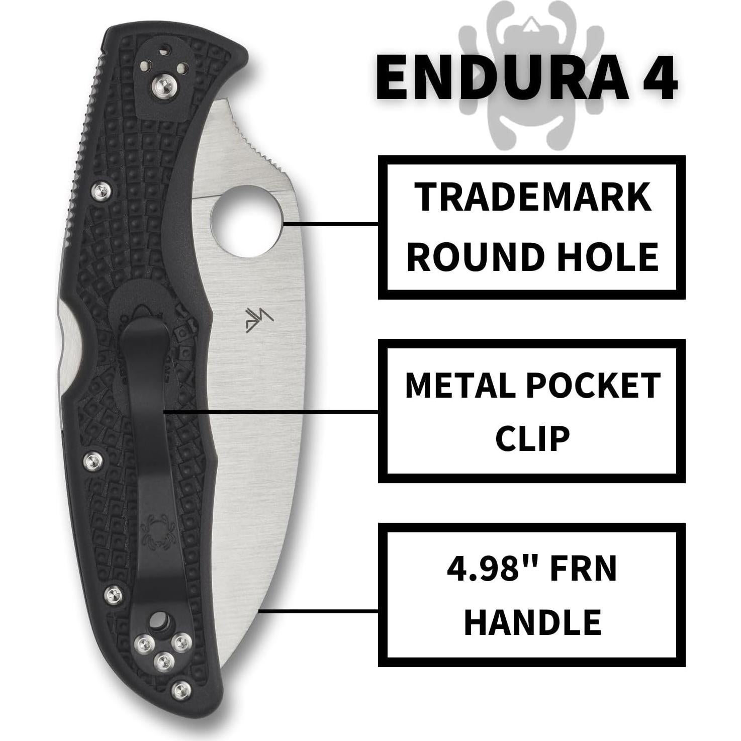 Cuchillo de bolsillo Spyderco Endura 4, hoja VG-10 9.4 cm