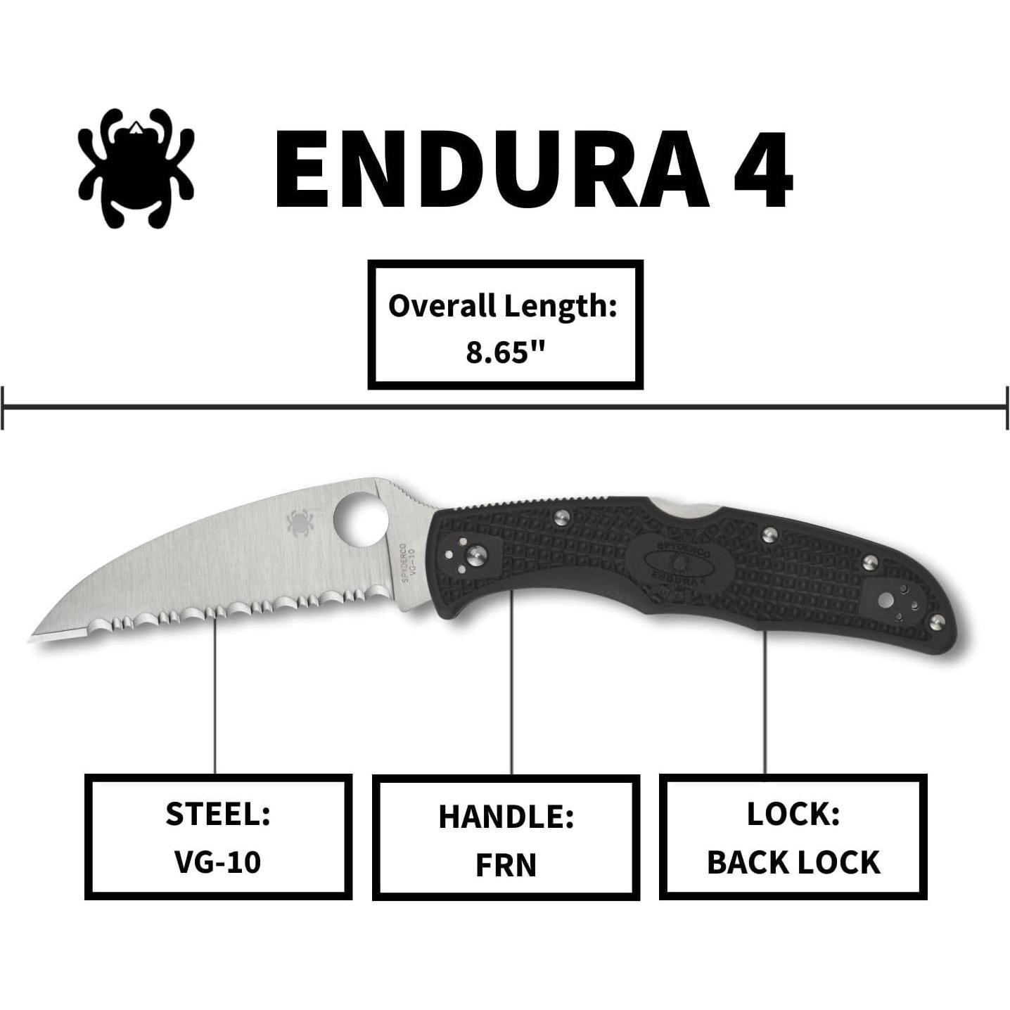 Cuchillo de bolsillo Spyderco Endura 4, hoja VG-10 9.4 cm
