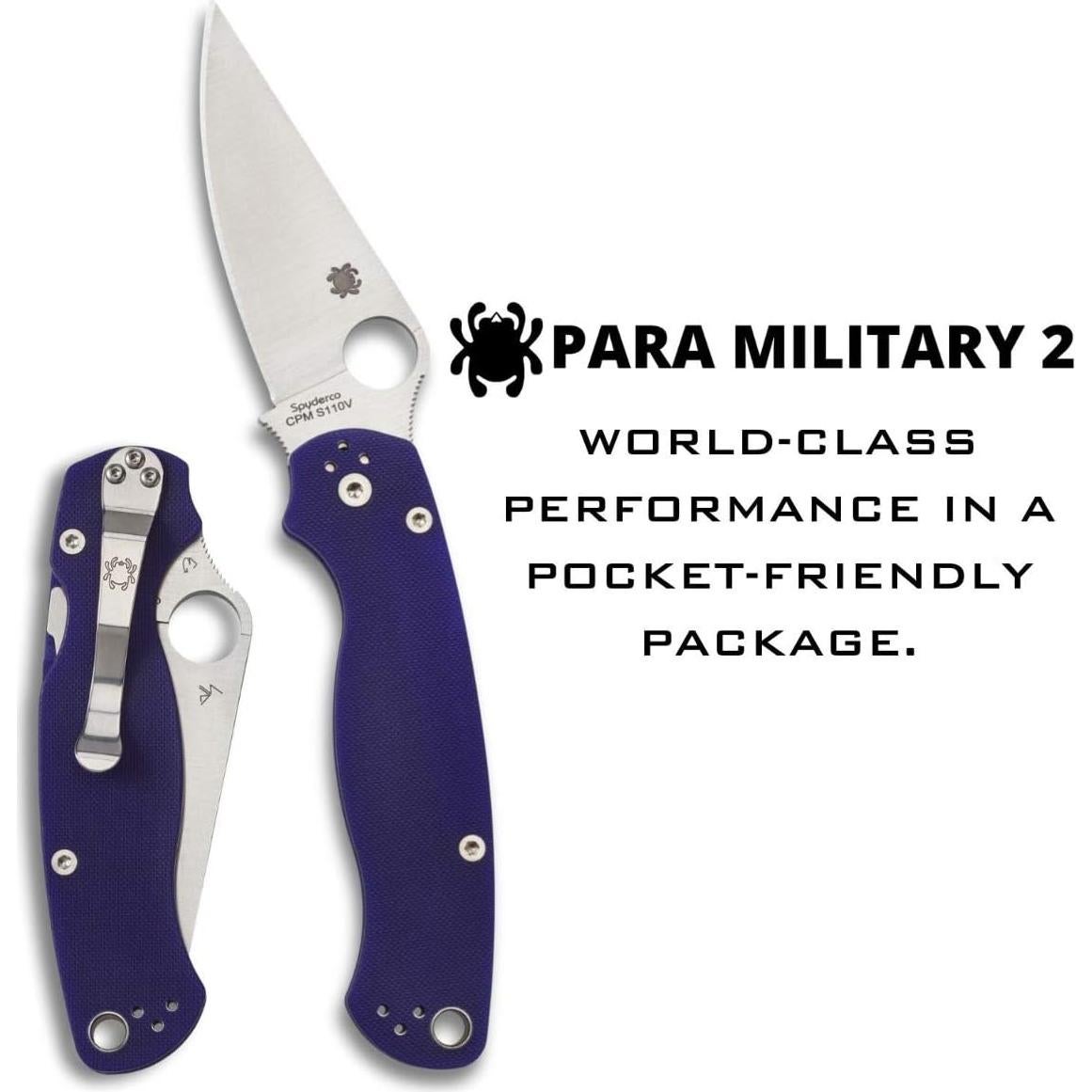 Cuchillo Plegable Spyderco Para Military 2 Azul Medianoche 8.89 cm