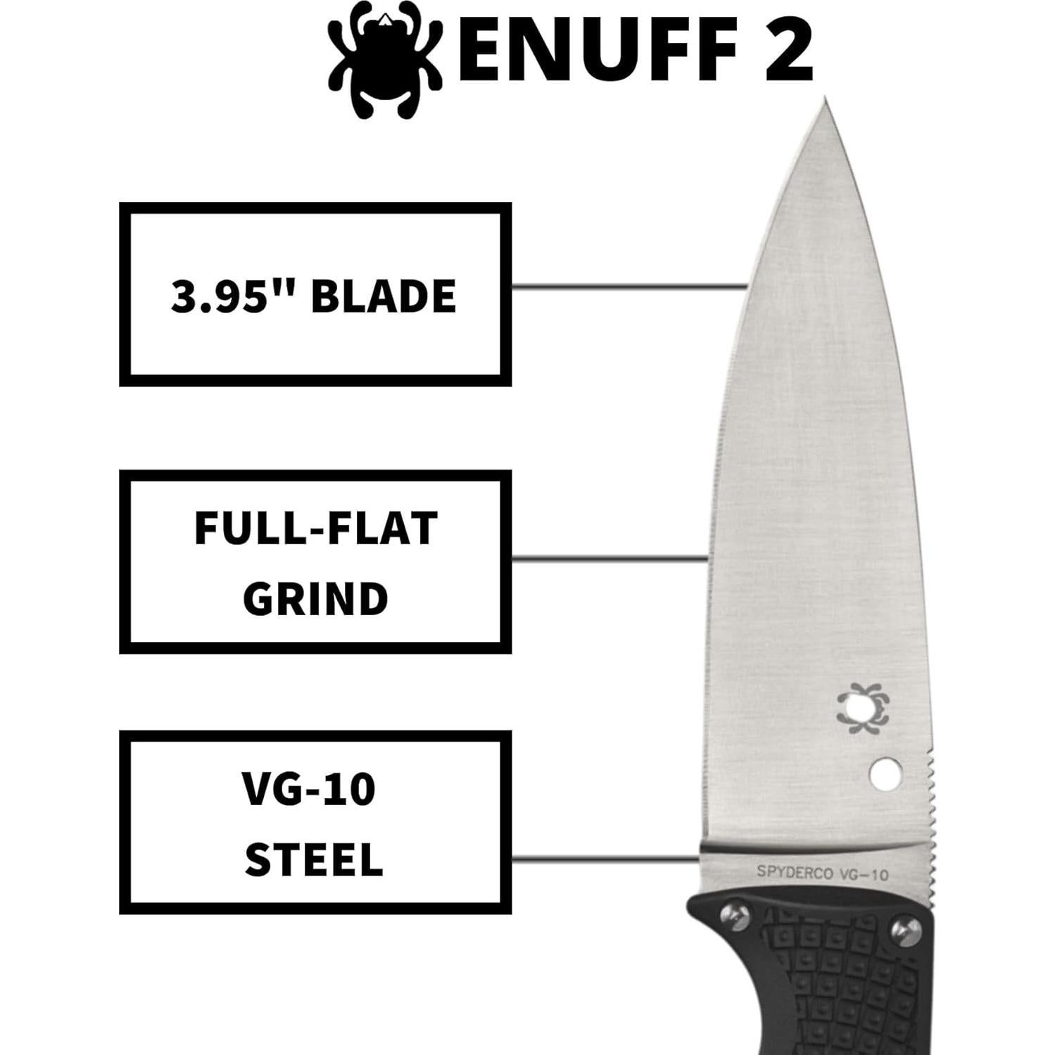 Cuchillo Spyderco Enuff 2 FB31PBK2 Acero Premium 20.19cm