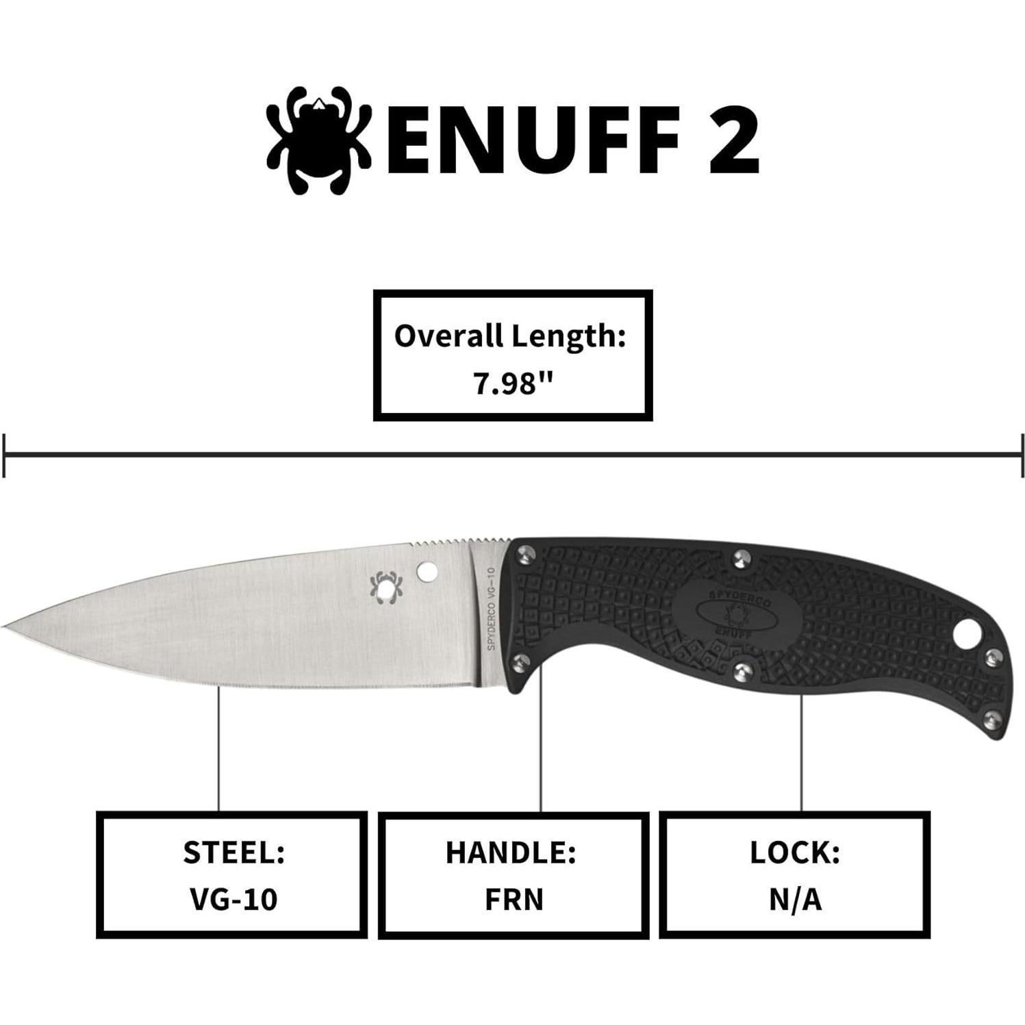 Cuchillo Spyderco Enuff 2 FB31PBK2 Acero Premium 20.19cm