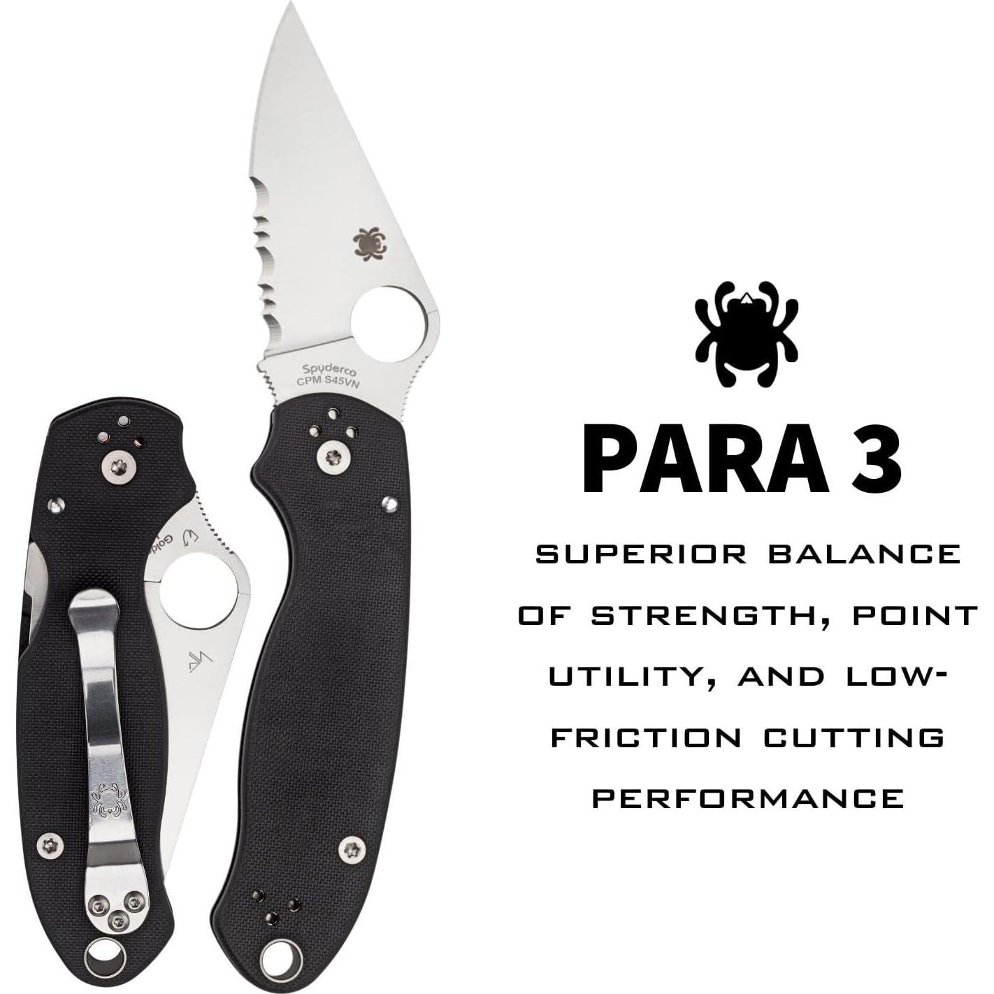 Cuchillo de bolsillo plegable Spyderco Para 3 - Acero inoxidable 7.49 cm