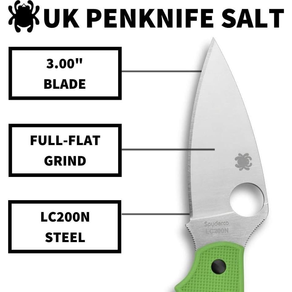 Cuchillo de bolsillo Spyderco UK Penknife Salt Verde LC200N