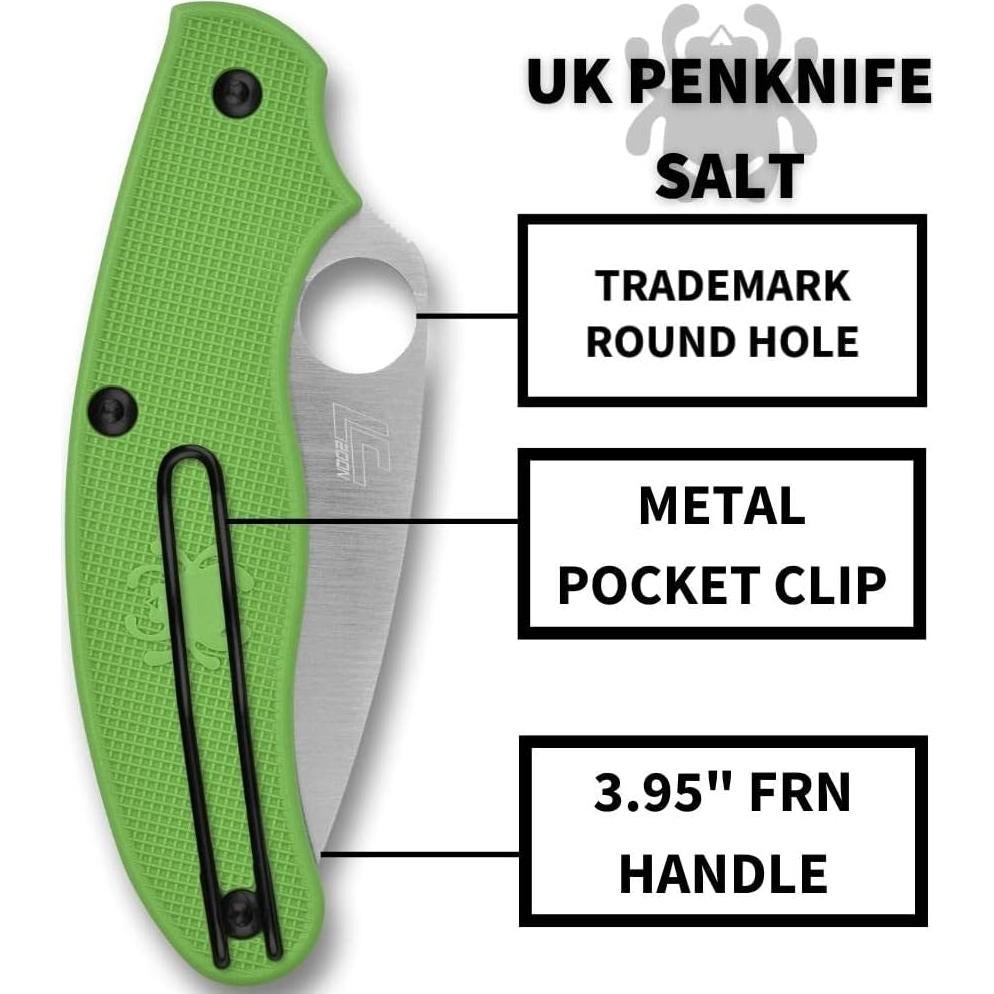 Cuchillo de bolsillo Spyderco UK Penknife Salt Verde LC200N
