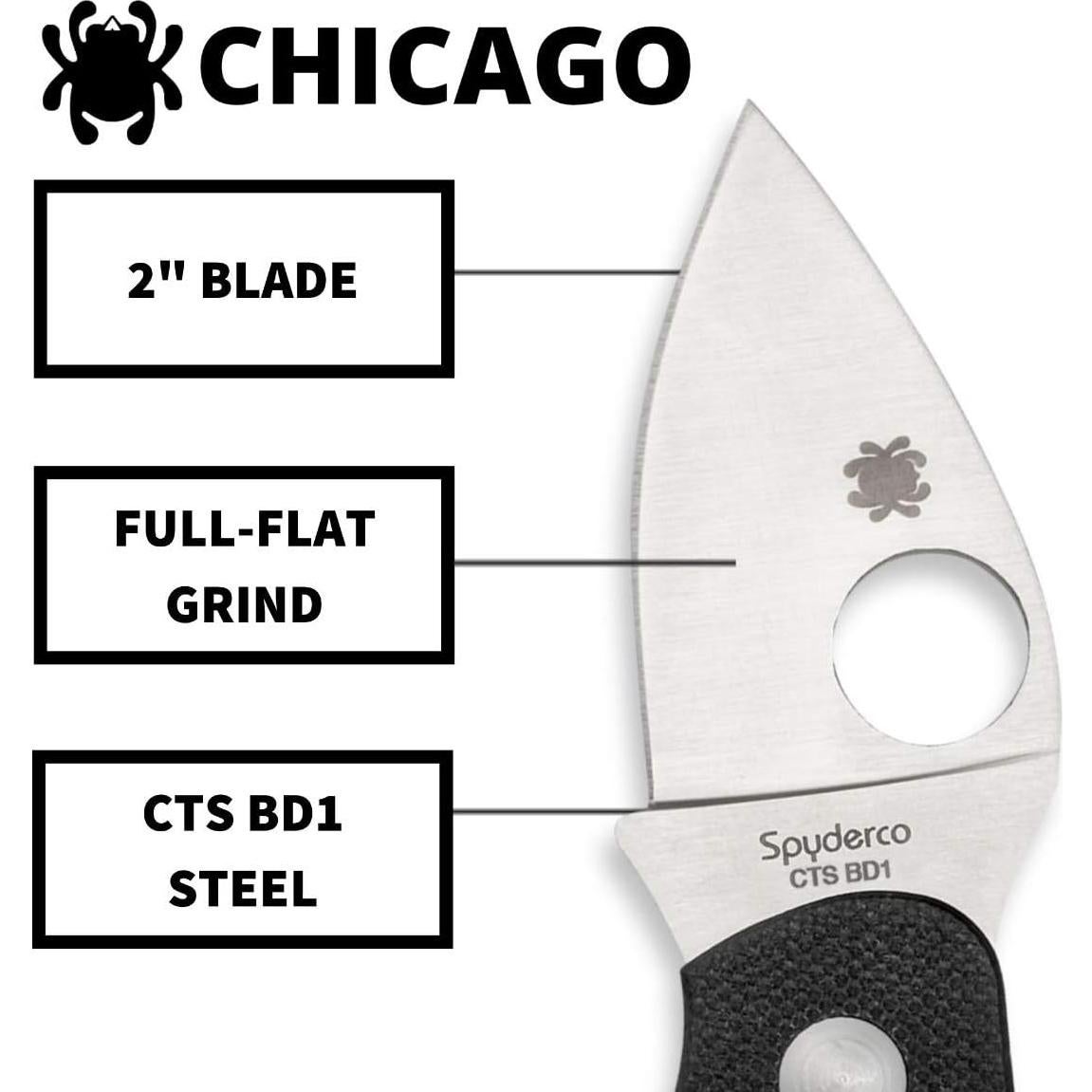 Cuchillo Plegable Spyderco Chicago 5.08 cm Acero Inoxidable