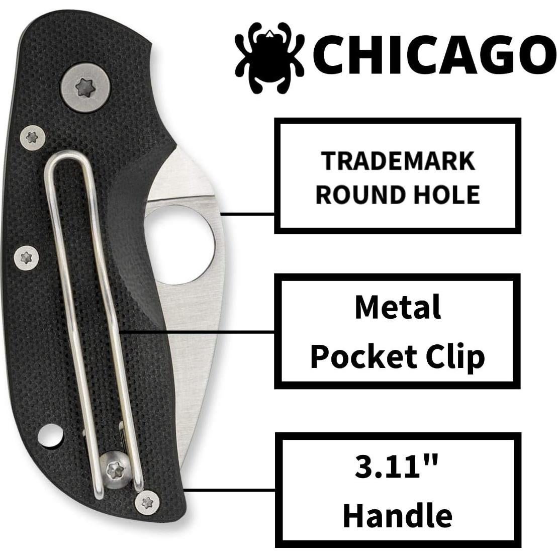 Cuchillo Plegable Spyderco Chicago 5.08 cm Acero Inoxidable