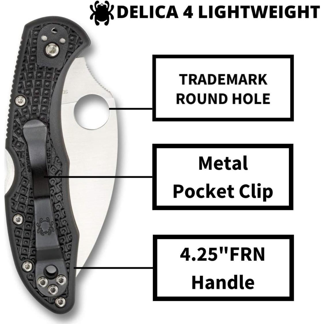 Cuchillo Plegable Spyderco Delica 4 Hoja Wharncliffe 10.16 cm