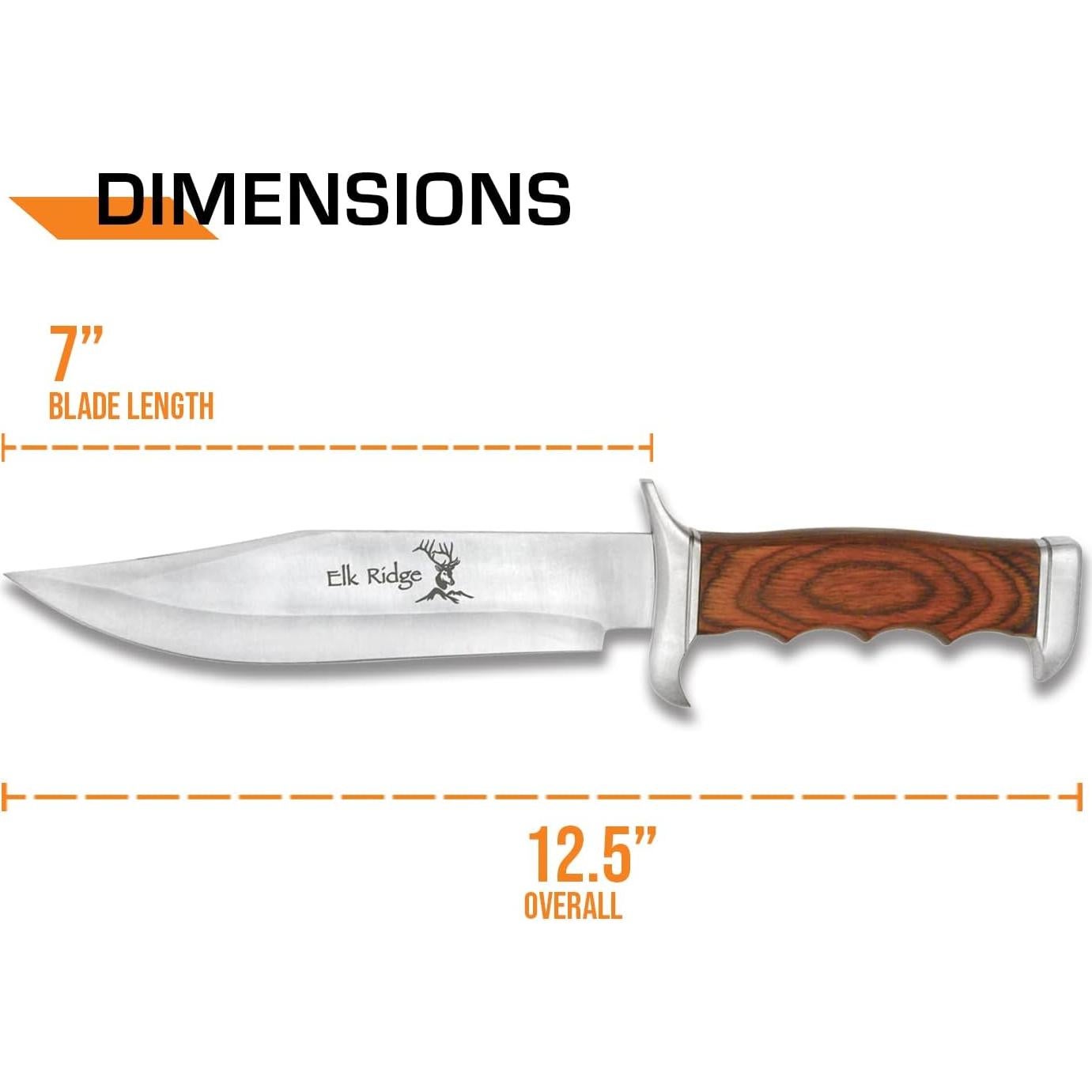 Cuchillo Fijo Elk Ridge ER-012 de Acero Inoxidable 31.12 cm