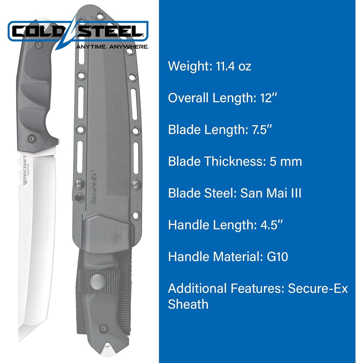 Cuchillo Fijo Cold Steel Warcraft Tanto San Mai III 19.05 cm