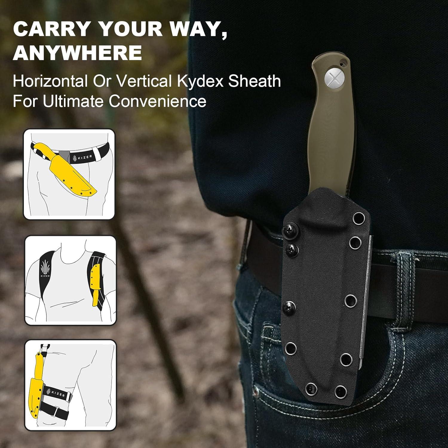 Cuchillo Fijo Kizer Polaris 10.74 cm Acero 1095 Verde G10