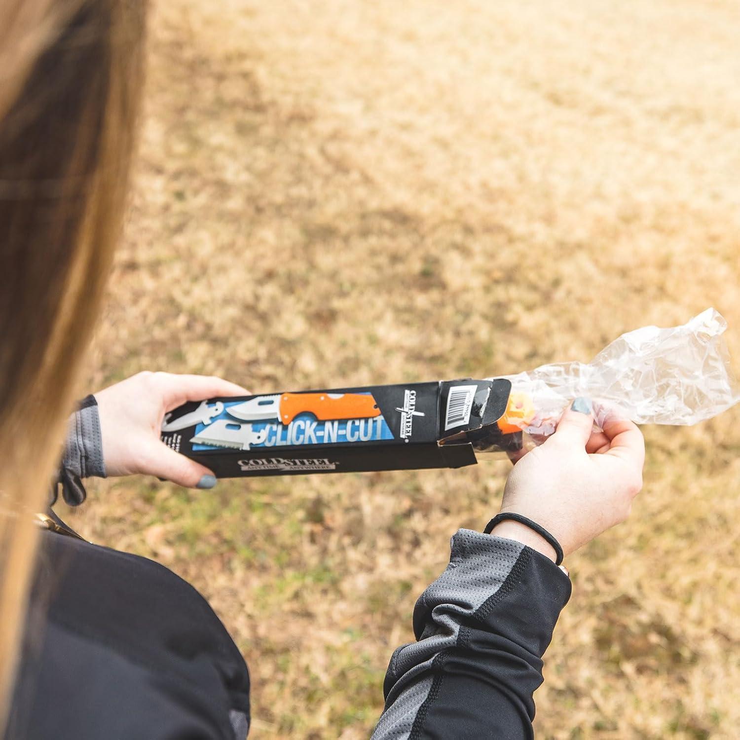 Cuchillo Fijo Click N Cut Cold Steel para Cazadores - 3 Cuchillas