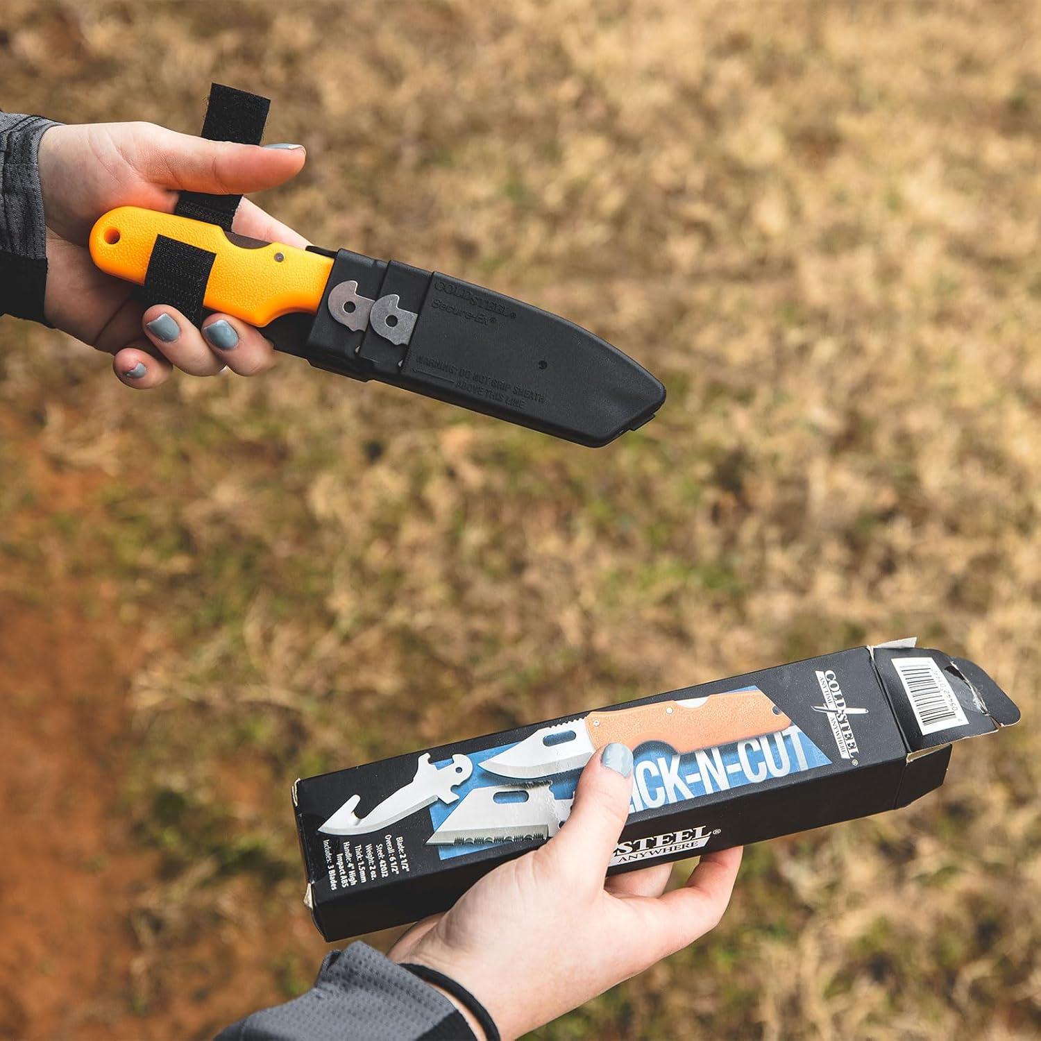 Cuchillo Fijo Click N Cut Cold Steel para Cazadores - 3 Cuchillas