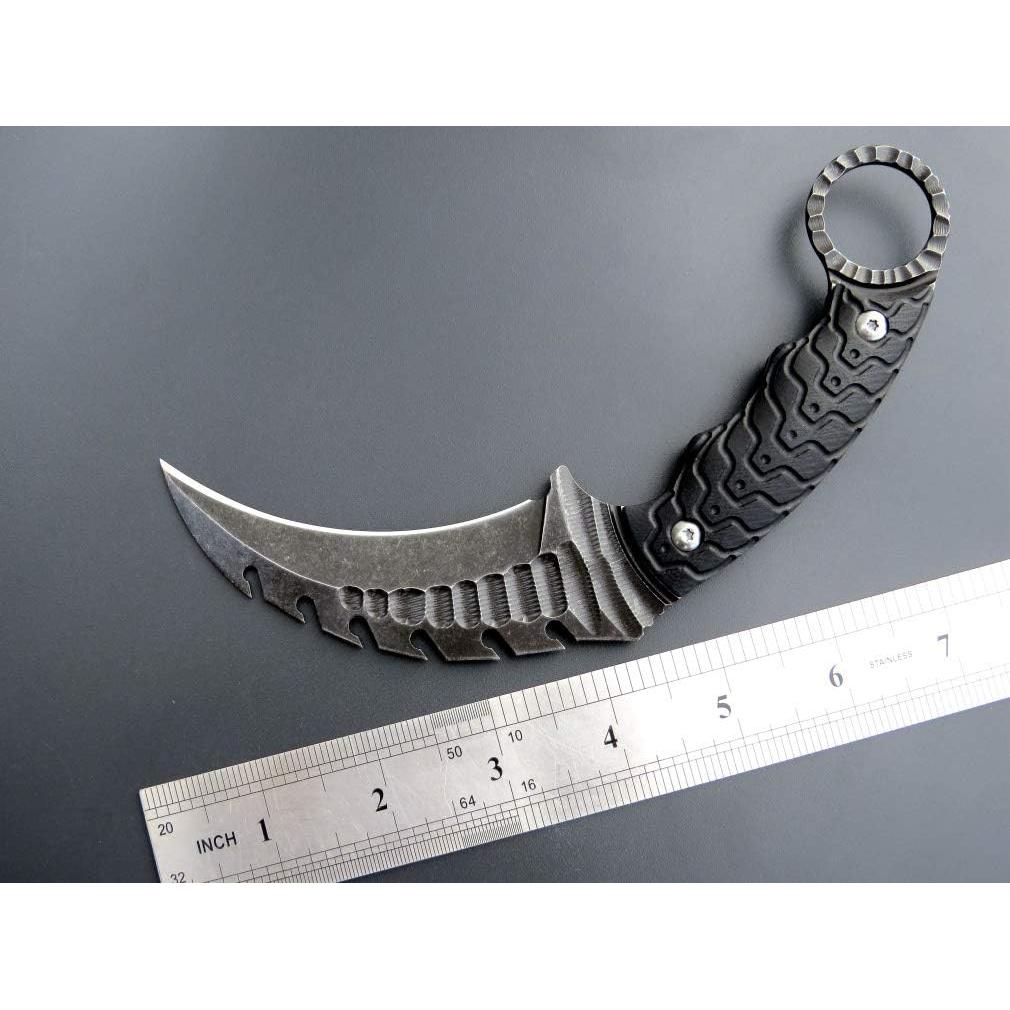 Cuchillo de Camping Ccanku C1110, Acero D2, Mango G10, Negro