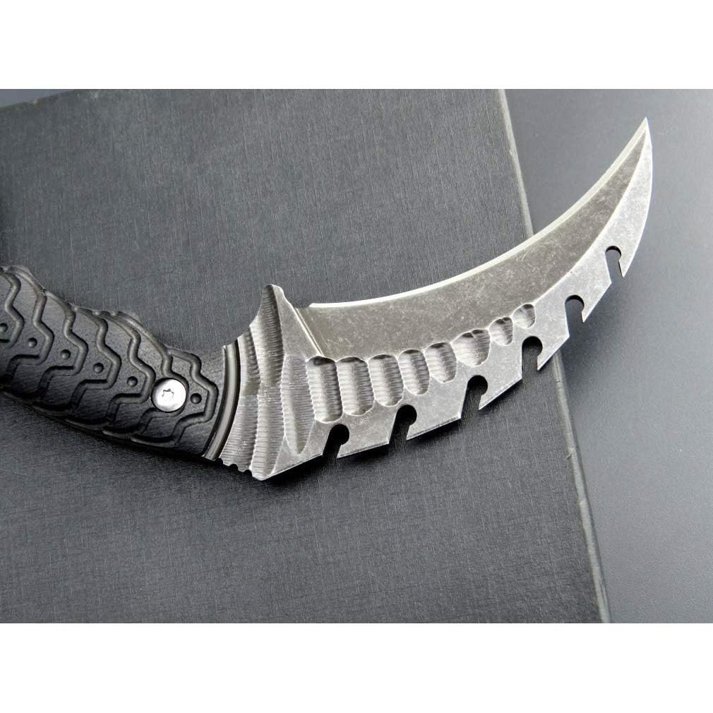 Cuchillo de Camping Ccanku C1110, Acero D2, Mango G10, Negro