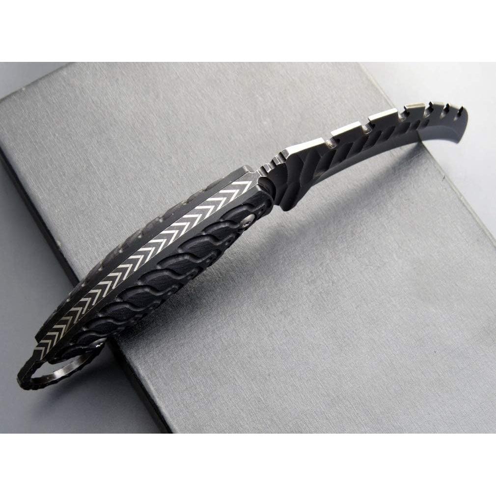 Cuchillo de Camping Ccanku C1110, Acero D2, Mango G10, Negro