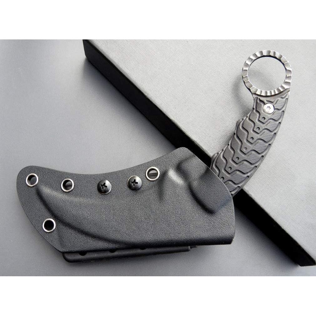 Cuchillo de Camping Ccanku C1110, Acero D2, Mango G10, Negro