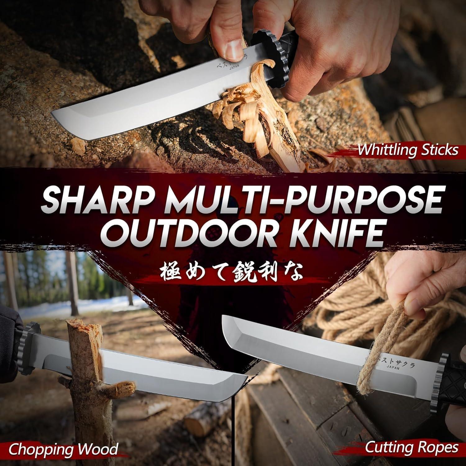 Cuchillo Tanto Moontay 21.3cm Acero Inoxidable con Funda