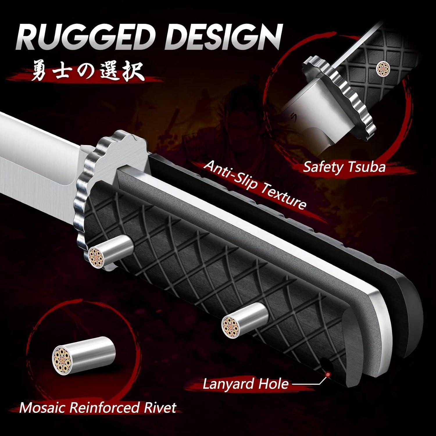 Cuchillo Tanto Moontay 21.3cm Acero Inoxidable con Funda