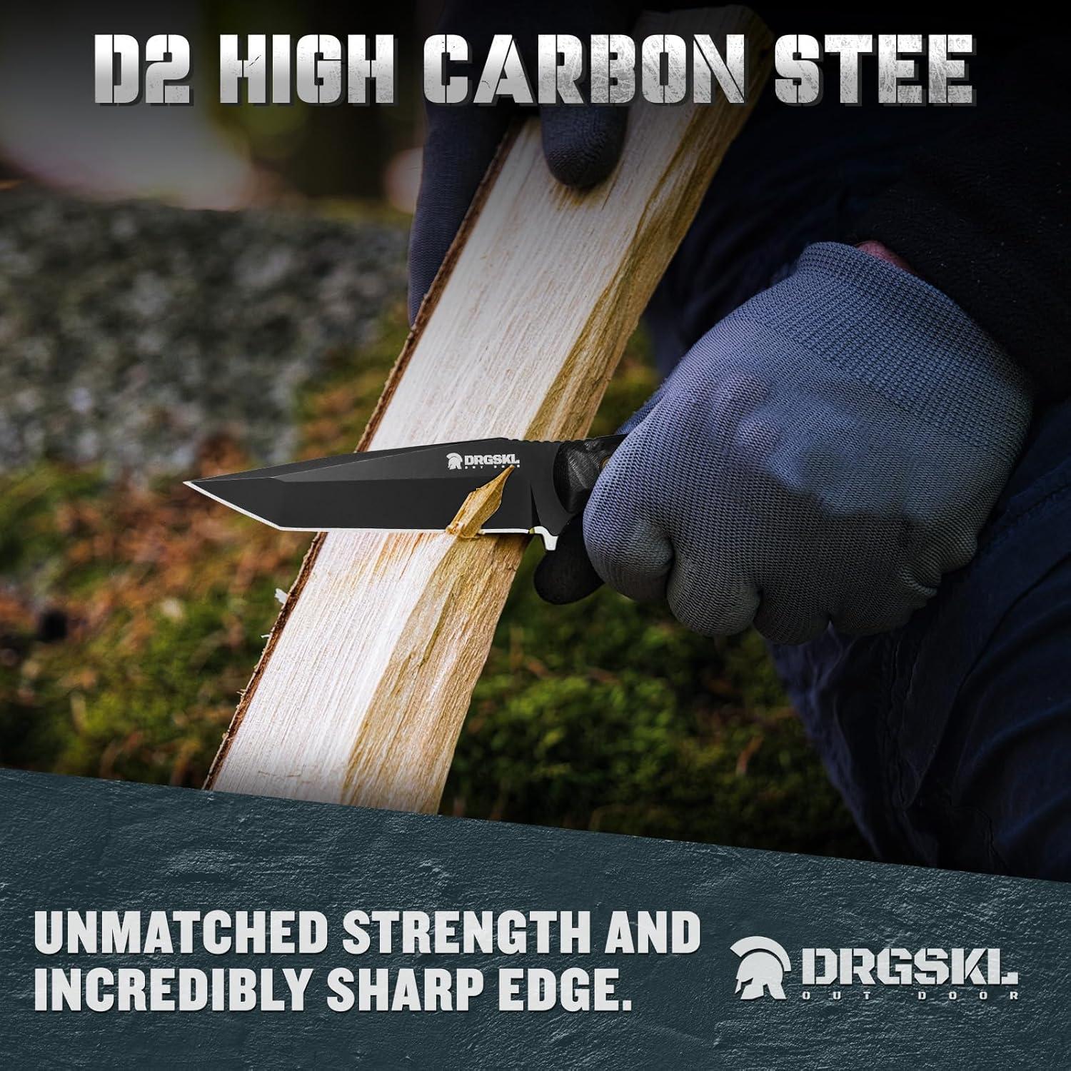 Cuchillo Tanto DRGSKL de Acero D2 con Funda - 20.3 cm