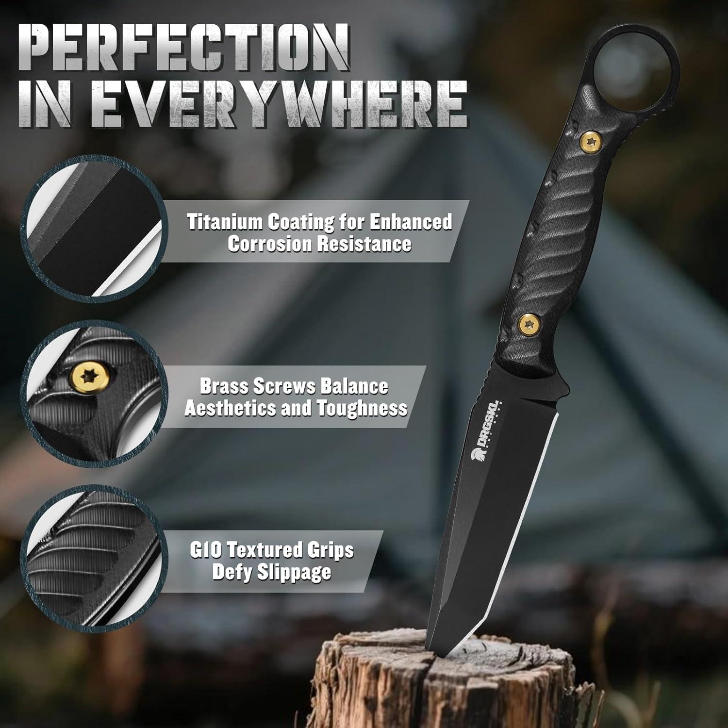 Cuchillo Tanto DRGSKL de Acero D2 con Funda - 20.3 cm