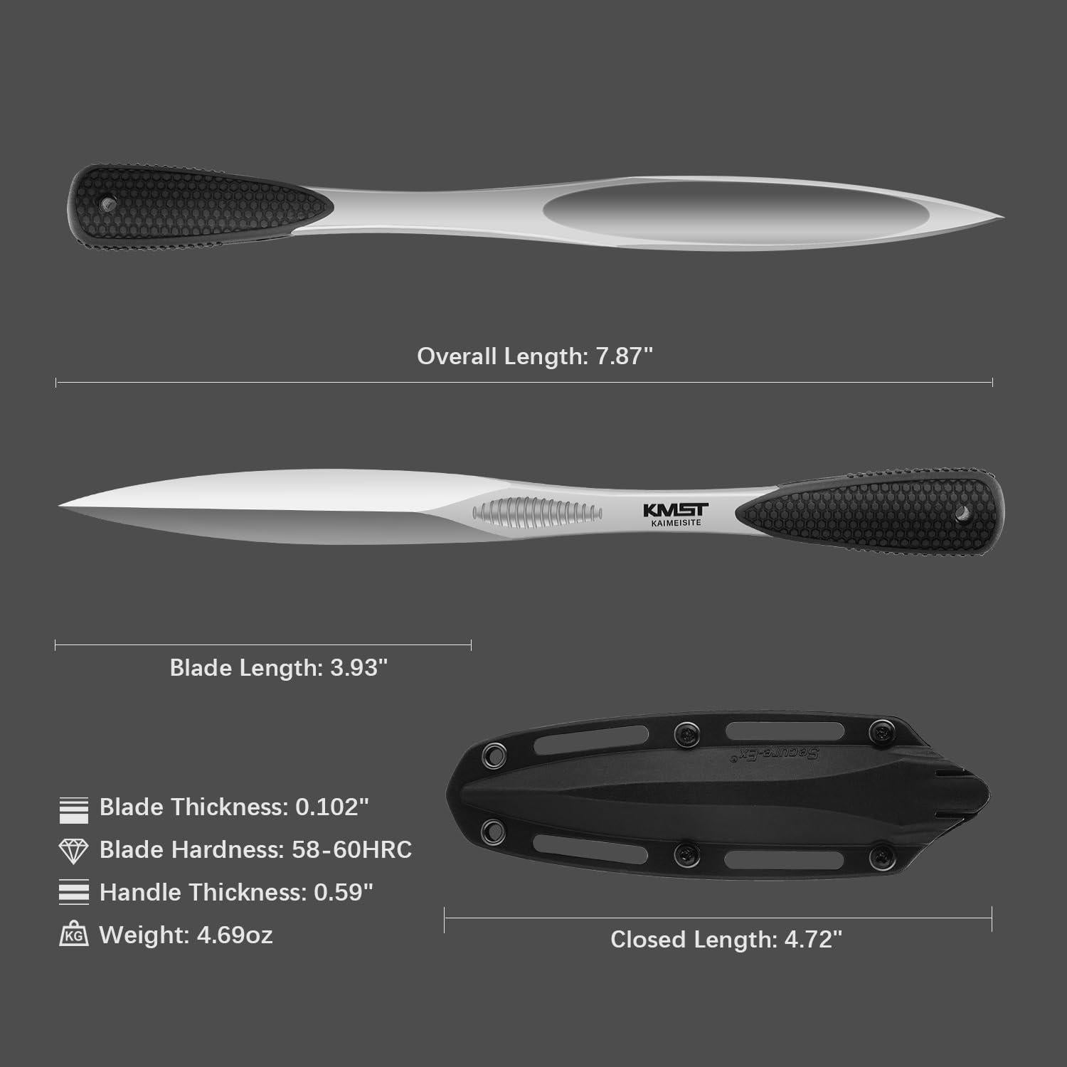 Cuchillo Bayoneta Kaimeisite AUS-8 para Caza y Camping 20.3 cm