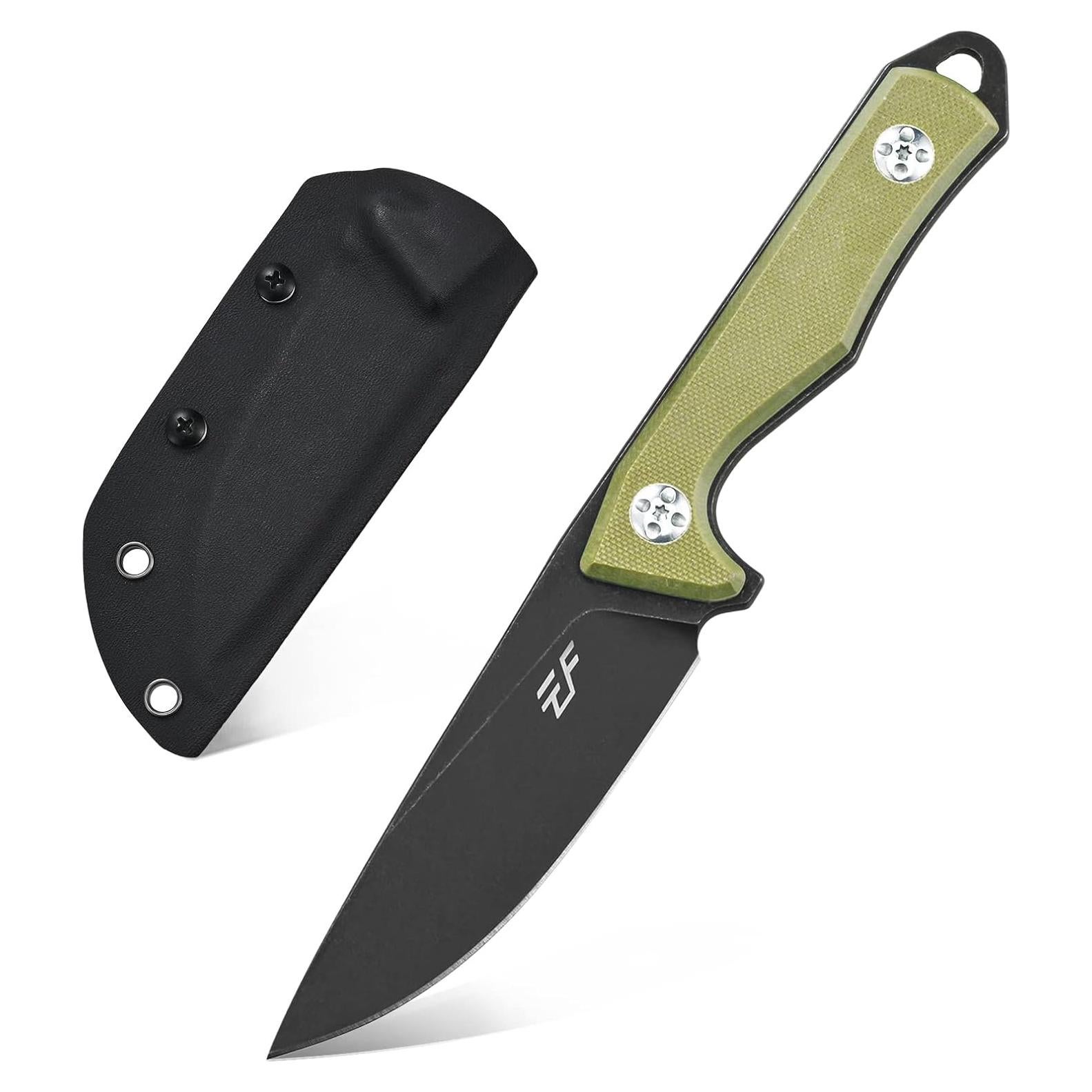 Cuchillo Fijo Eafengrow EF107 de Acero D2 con Funda Kydex Verde