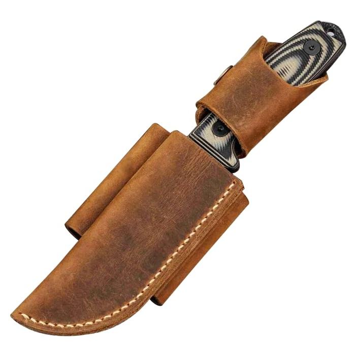 Funda de cuero ESEE 4 hecha a mano vertical resistente