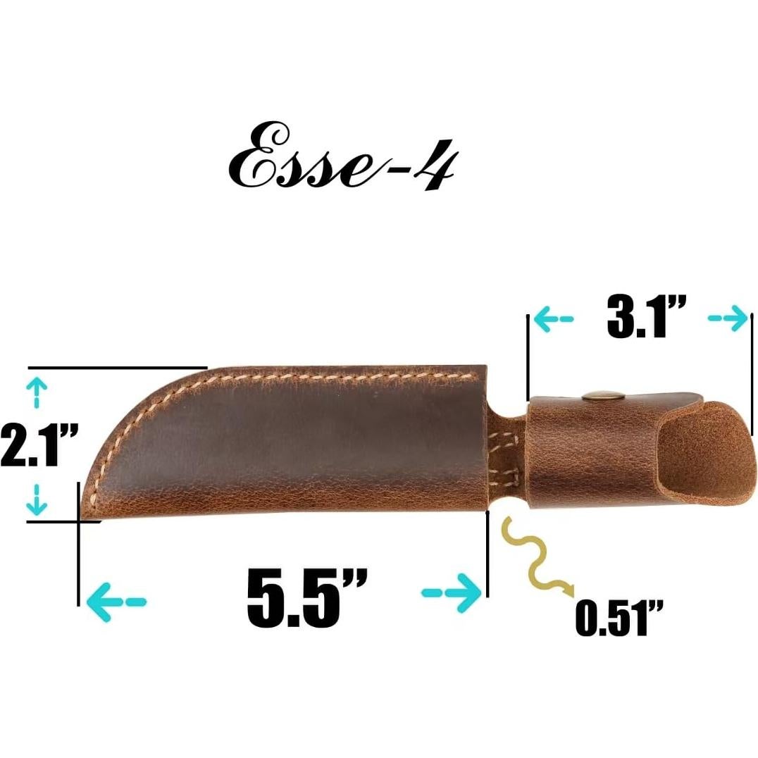 Funda de cuero ESEE 4 hecha a mano vertical resistente