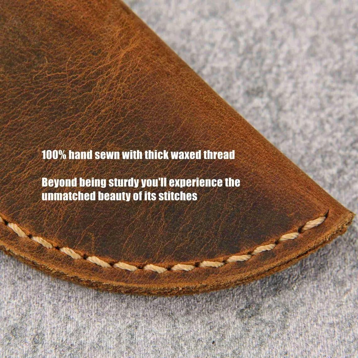 Funda de cuero ESEE 4 hecha a mano vertical resistente