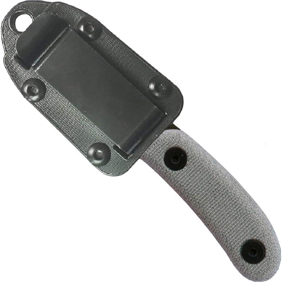 Cuchillo ESEE Candiru Negro con Mango de Micarta y Funda