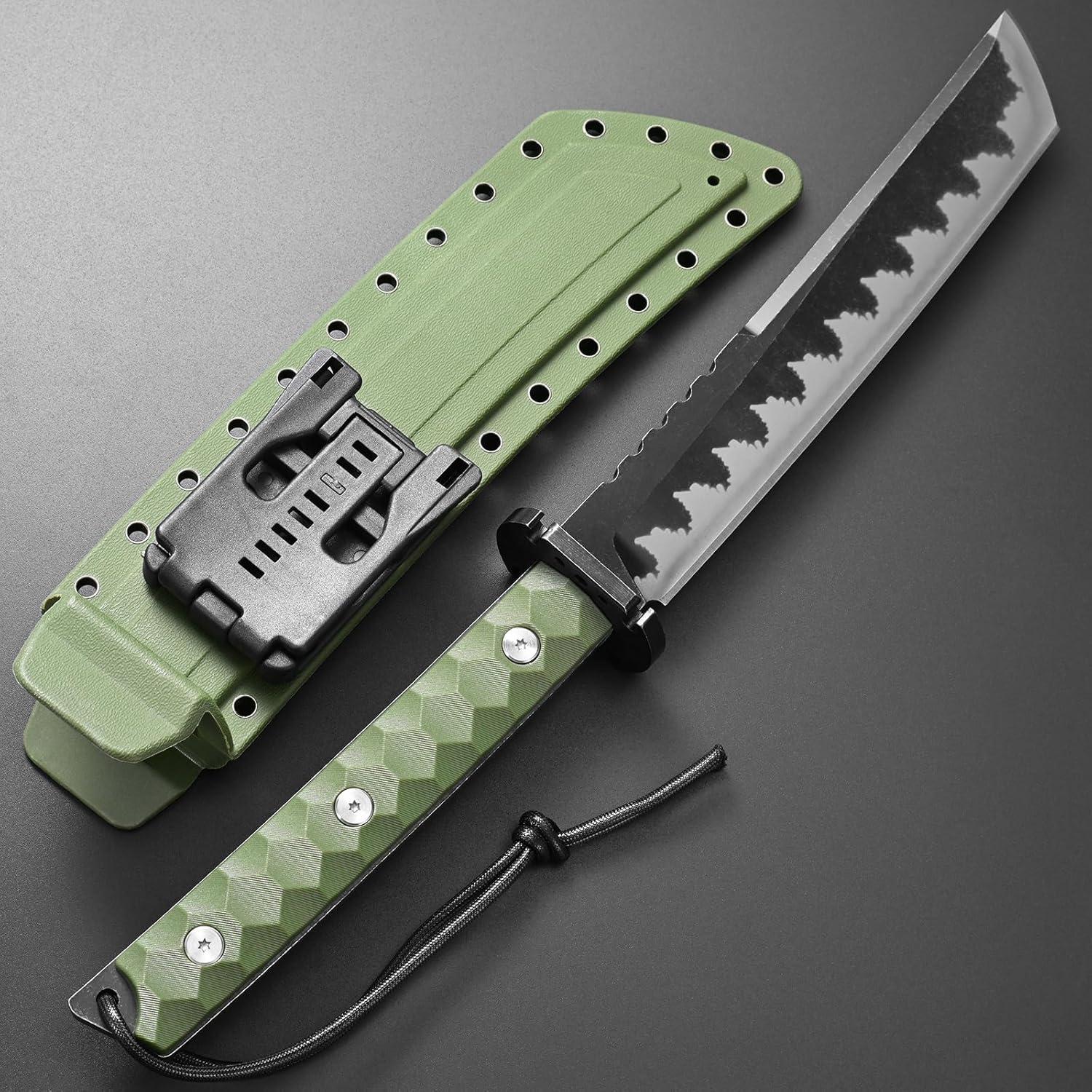 Cuchillo Fijo GTK33 Gtkii de Acero AUS-10 con Mango Ergonómico Verde