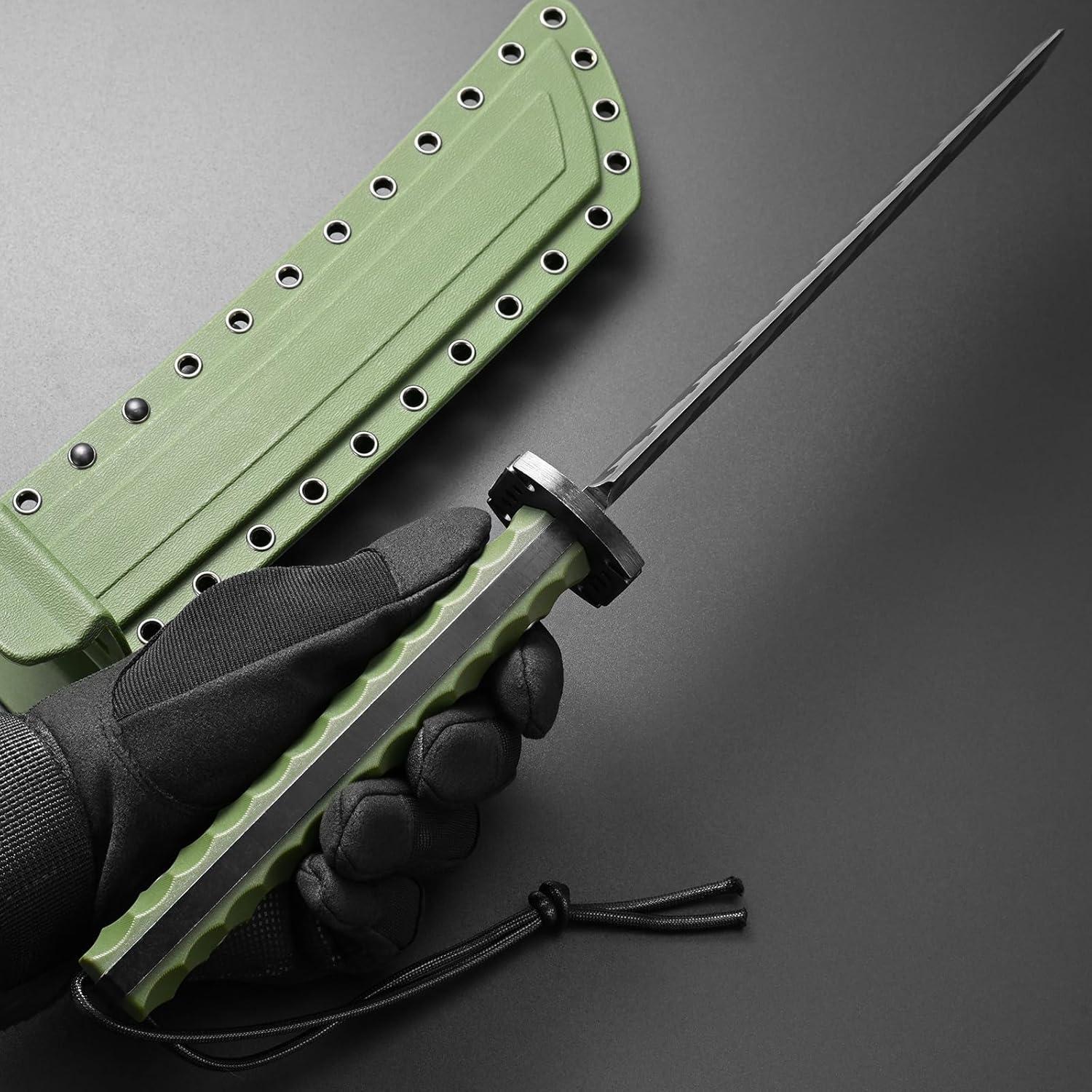 Cuchillo Fijo GTK33 Gtkii de Acero AUS-10 con Mango Ergonómico Verde