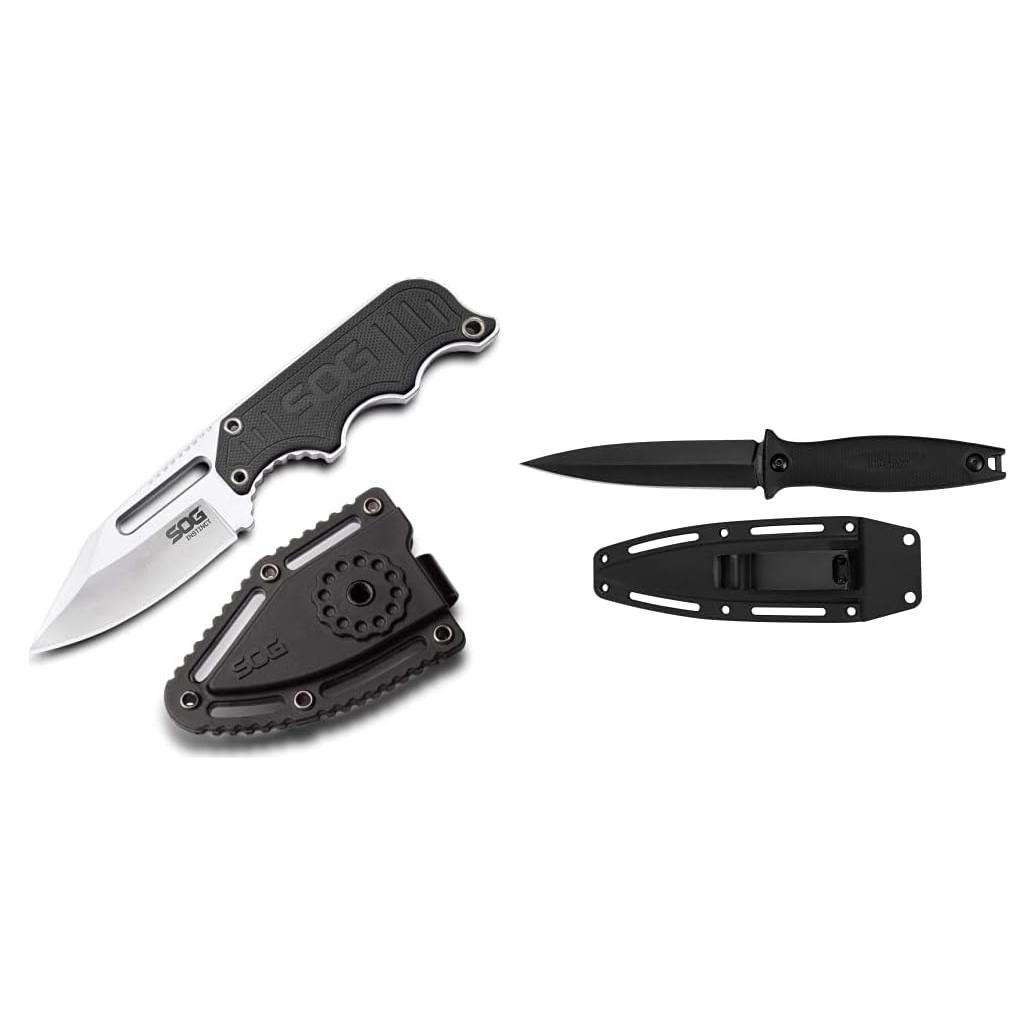 Cuchillo de hoja fija SOG Instinct 15 cm + Kershaw 11.2 cm
