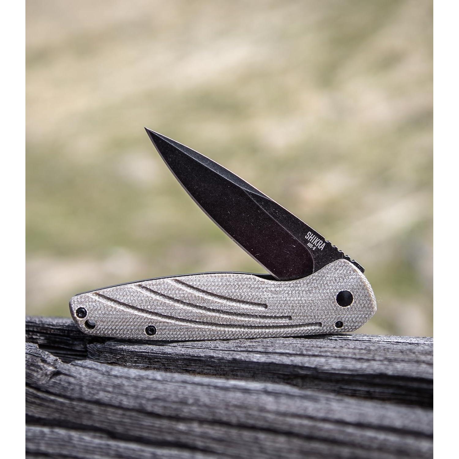 Cuchillo Plegable Ontario Knife Company Shikra 8.13 cm Titanio