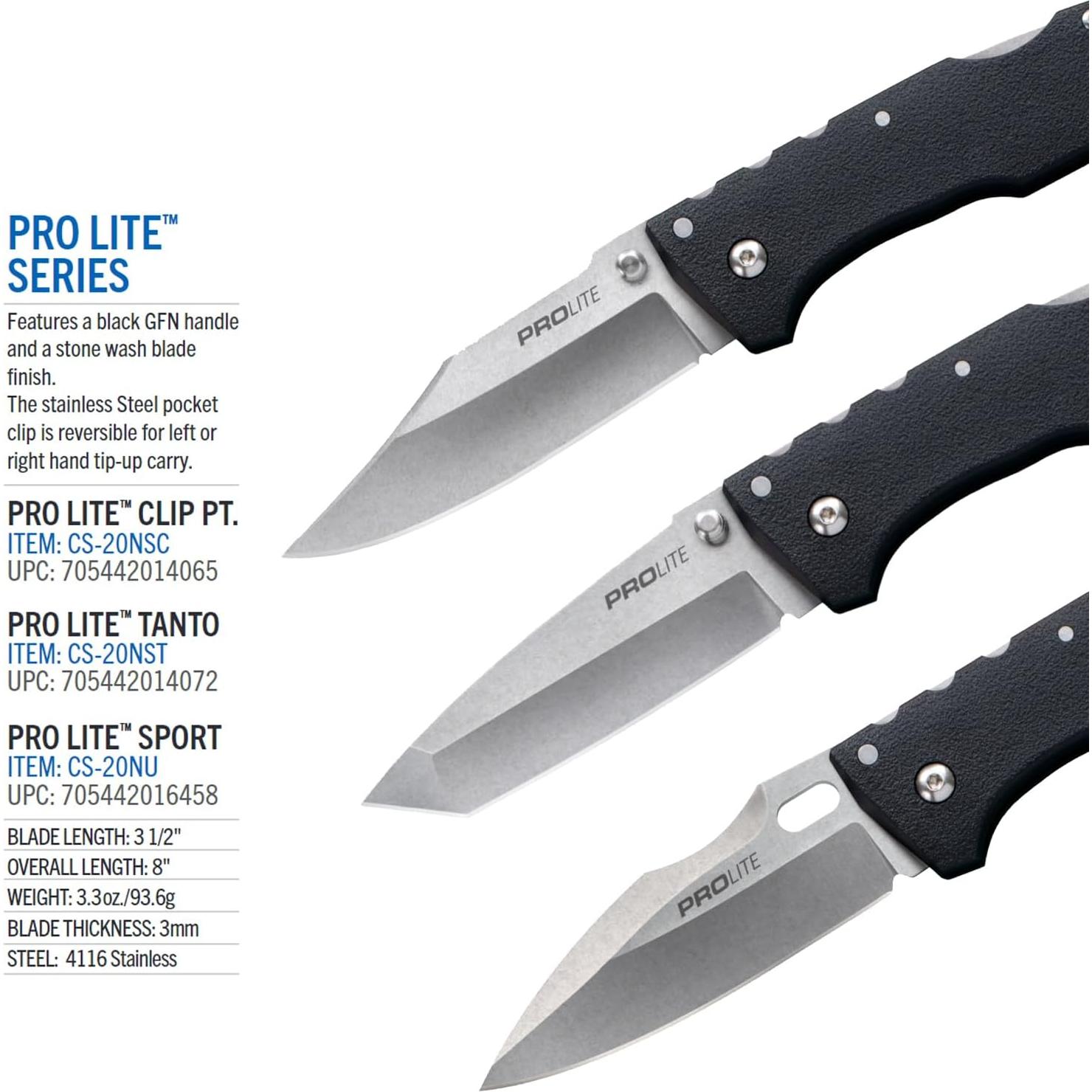 Cuchillo Plegable Cold Steel Pro Lite 8" Acero 4116 GFN