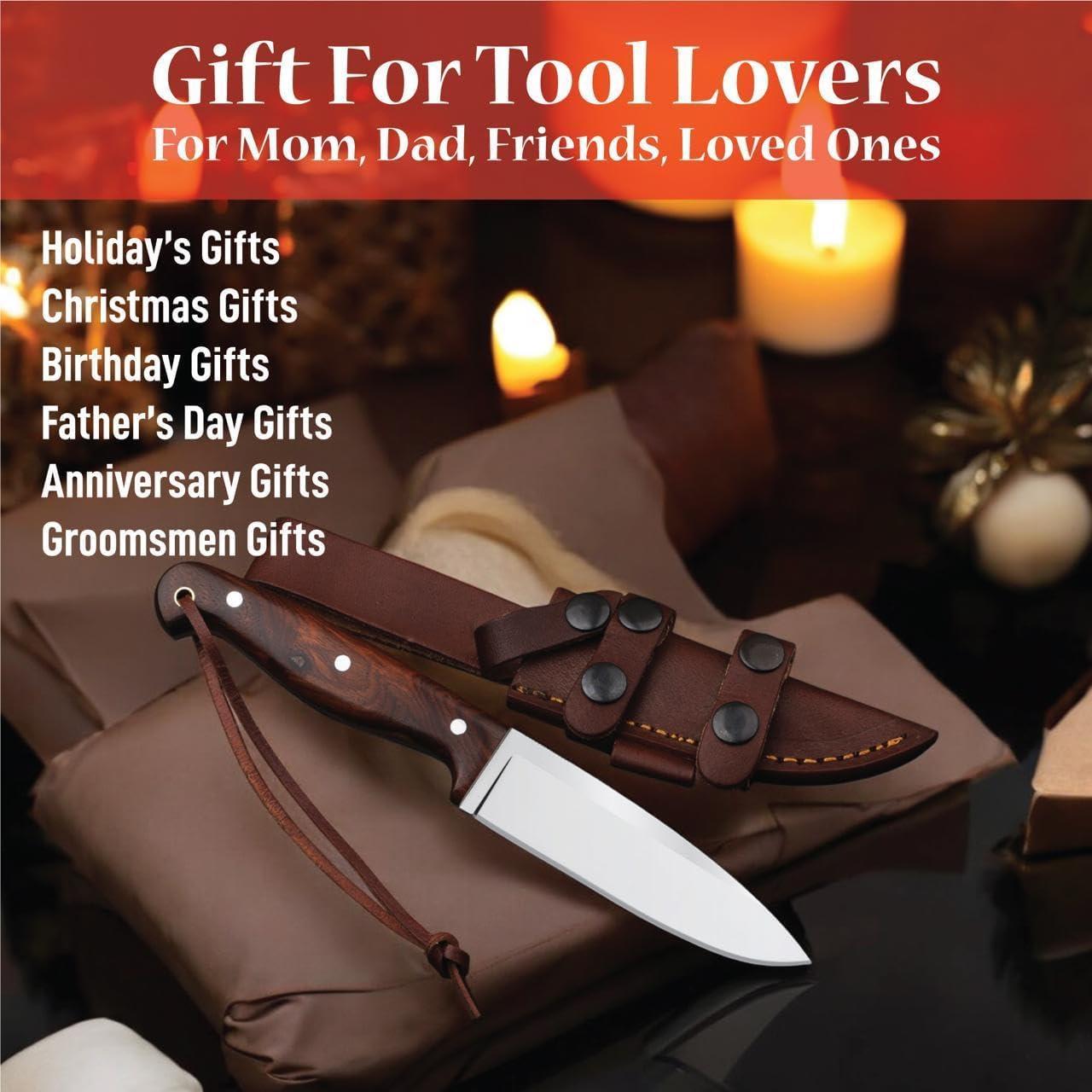 Cuchillo de Caza H&H Blades D2 Hecho a Mano 25.4 cm con Funda