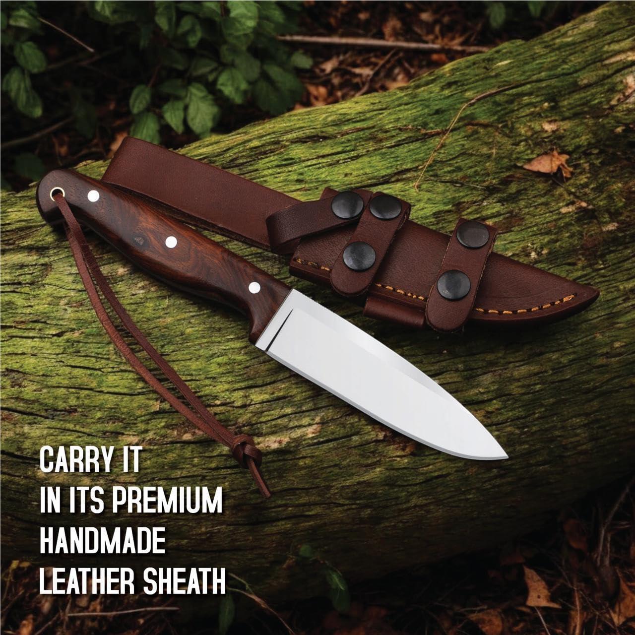 Cuchillo de Caza H&H Blades D2 Hecho a Mano 25.4 cm con Funda